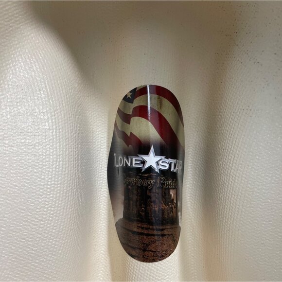 Lone Star White Western Cowboy Hat With Black Band & Silver Accents - Picture 8 of 10